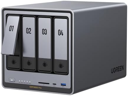 UGREEN NAS DXP4800 Pro 4 Bay Desktop NAS  Intel  Core  i3 1315U 6 Core CPU  8GB DDR5 RAM  128G SSD  1x 10GbE  1x 2 5GbE  2X M 2 NVMe Slots  4K HDMI  Network Attached Storage  Diskless