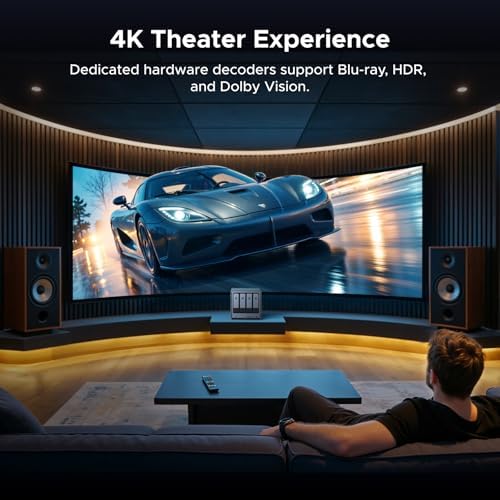 UGREEN NAS DXP4800 Pro 4 Bay Desktop NAS  Intel  Core  i3 1315U 6 Core CPU  8GB DDR5 RAM  128G SSD  1x 10GbE  1x 2 5GbE  2X M 2 NVMe Slots  4K HDMI  Network Attached Storage  Diskless