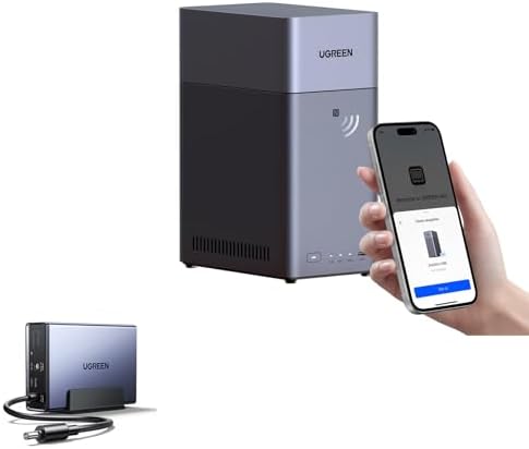 UGREEN NAS US3000  12000mAh Uninterruptible Battery Power Supply Bundle NAS DH2300 2 Bay Desktop NAS with 64TB Storage Capacity