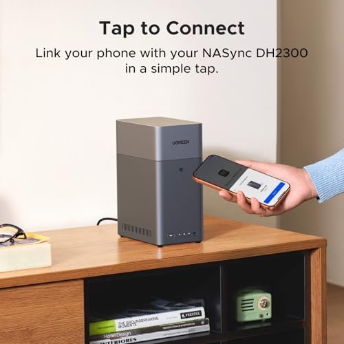 UGREEN NASync DH2300 2 Bay Desktop NAS  Support Capacity 60TB  Diskless   Remote Access  AI Photo Album  Beginner Friendly System  4GB LPDDR4X RAM 1GbE  4K HDMI  Network Attached Storage Diskless 