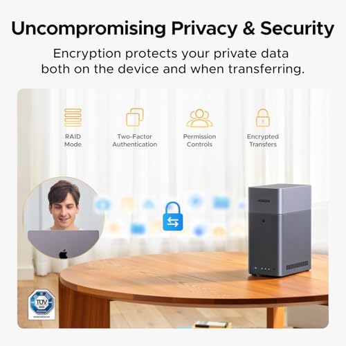 UGREEN NASync DH2300 2 Bay Desktop NAS  Support Capacity 60TB  Diskless   Remote Access  AI Photo Album  Beginner Friendly System  4GB RAM on Board 1GbE  4K HDMI  Network Attached Storage Diskless