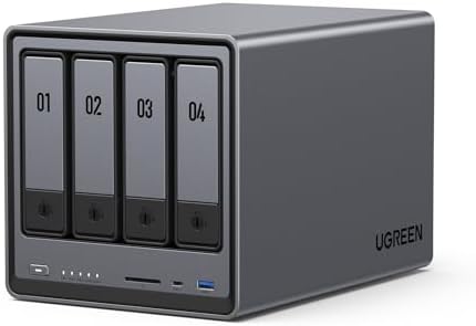 UGREEN NASync DXP4800 4 Bay Desktop NAS  Intel N100 Quad core CPU  8GB DDR5 RAM  32G eMMC  2X 2 5GbE  2X M 2 NVMe Slots  4K HDMI  Network Attached Storage  Diskless 