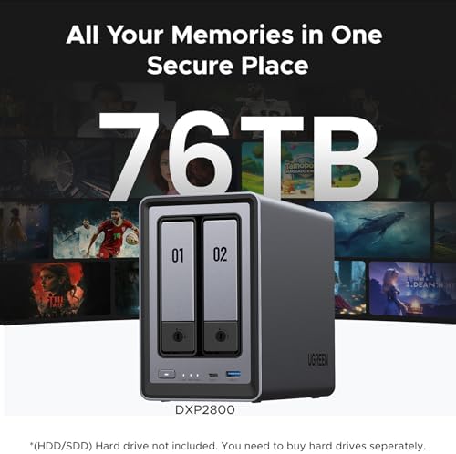 UGREEN NASync DXP4800 4 Bay Desktop NAS  Intel N100 Quad core CPU  8GB DDR5 RAM  32G eMMC  2X 2 5GbE  2X M 2 NVMe Slots  4K HDMI  Network Attached Storage  Diskless 