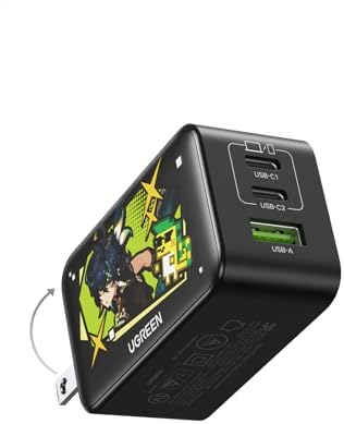 UGREEN Nexode 65W GaN USB C Wall Charger  3 Port Compact Foldable Fast Charger Power Adapter for iPhone 17/16/15 Series  Galaxy S25/S24  Pixel 10/9  MacBook Pro/Air  Dell XPS  iPad Pro  Black 