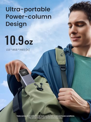 UGREEN Nexode Power Bank 12000mAh 100W PD PPS Cargador portátil de carga rápida con 1USB-C 1USB-A y pantalla inteligente para MacBook Air/iPad/iPhone 16/Galaxy S24/Steam Deck/Google, etc