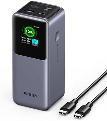 UGREEN Nexode Power Bank 20000mAh Bundle with 65W USB C Charger Block 4 Port Compatible with MacBook Pro/Air  iPhone 16/15/14  iPad Pro  Galaxy S24/S23  Pixel 8  Steam Deck