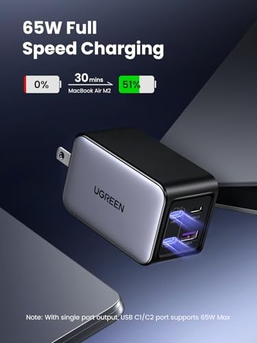 UGREEN Nexode Power Bank 20000mAh Bundle with 65W USB C Charger Block 4 Port Compatible with MacBook Pro/Air  iPhone 16/15/14  iPad Pro  Galaxy S24/S23  Pixel 8  Steam Deck