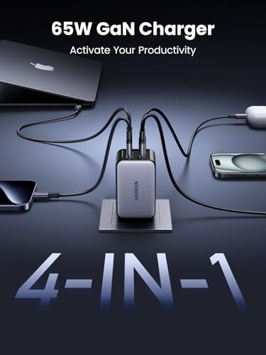 UGREEN Nexode Power Bank 20000mAh Bundle with 65W USB C Charger Block 4 Port Compatible with MacBook Pro/Air  iPhone 16/15/14  iPad Pro  Galaxy S24/S23  Pixel 8  Steam Deck