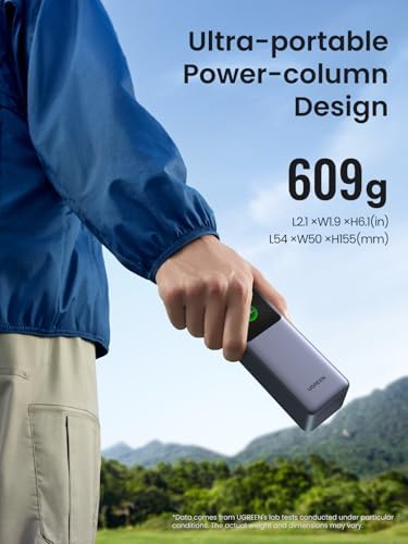 UGREEN Nexode Power Bank 25000mAh 200W Cargador portátil para laptop PD 3.1 Carga rápida de 90Wh Paquete de batería de 3 puertos con pantalla TFT inteligente para MacBook Pro/Air/iPad/iPhone 17/16