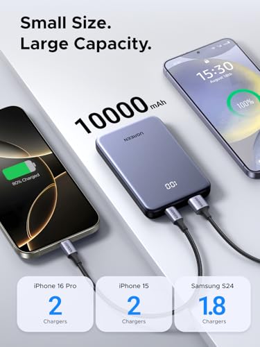 UGREEN Power Bank 10 000mAh 22 5W  Compact Portable Charger USB C PD3 0 Travel Fast Charging Battery Pack with Digital Display for iPhone 17/16/15/14/13/12 Pro Max  Galaxy S25/S24 Ultra
