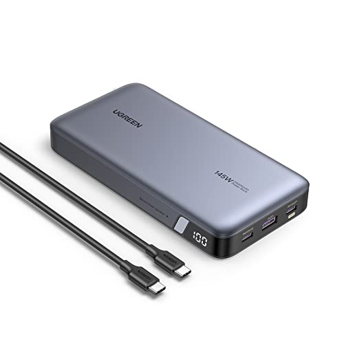UGREEN Power Bank 25 000mAh 145W Laptop Portable Charger  Nexode 3 Port USB C PD Battery Pack  for MacBook Pro/Air  Dell XPS  iPhone 16/15/14  Galaxy S24  Steam Deck  iPad  and More