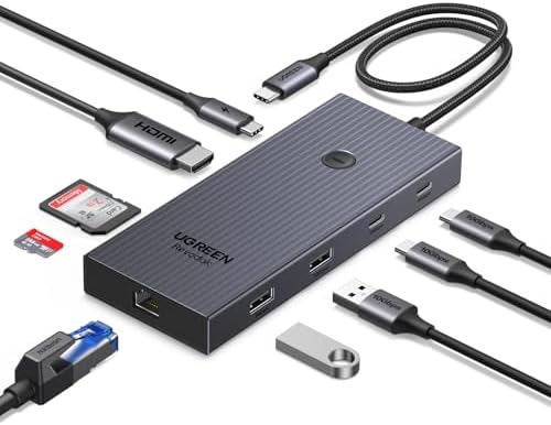UGREEN Revodok Pro 9 in 1 USB C Hub Gigabit Ethernet Adapter 4K 60Hz HDMI  100W PD Charging  USB A Data Ports  SD/TF Card Reader Compatible with MacBook Neo/Air/Pro M1  M2  M3 M4  M5 Steam Deck