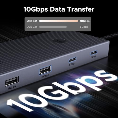UGREEN Revodok Pro 9 in 1 USB C Hub Gigabit Ethernet Adapter 4K 60Hz HDMI  100W PD Charging  USB A Data Ports  SD/TF Card Reader Compatible with MacBook Neo/Air/Pro M1  M2  M3 M4  M5 Steam Deck