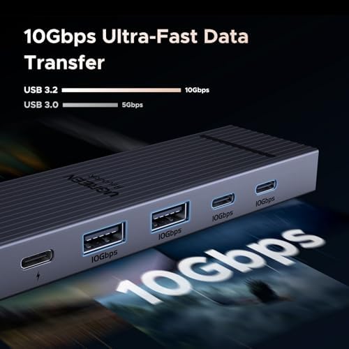 UGREEN Revodok Pro USB C Hub 6 in 1 10Gbps 4K 60Hz HDMI  100W Power Delivery for MacBook Pro/Air  iPad Pro  Thinkpad Rog Ally and More