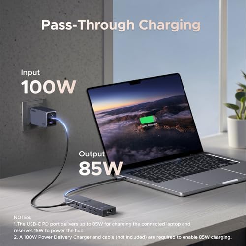 UGREEN Revodok Pro USB C Hub 6 in 1 10Gbps 4K 60Hz HDMI  100W Power Delivery for MacBook Pro/Air  iPad Pro  Thinkpad Rog Ally and More