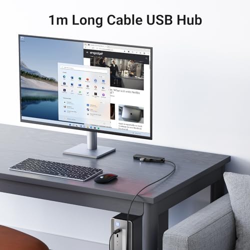 UGREEN USB 3 0 Hub  4 Ports USB A Splitter Ultra Slim USB Expander for Mouse  Keyboard  Flash Drive  U Disk  Printer Compatible with Laptop  Desktop PC  Xbox  PS5  and More  3 3ft