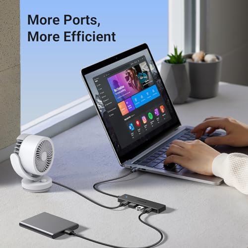 UGREEN USB 3 0 Hub  4 Ports USB A Splitter Ultra Slim USB Expander for Mouse  Keyboard  Flash Drive  U Disk  Printer Compatible with Laptop  Desktop PC  Xbox  PS5  and More  3 3ft
