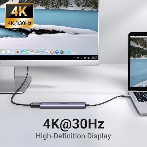 UGREEN USB C Hub 5 in 1 Multiport Adapter Revodok 105 4K HDMI  100W Power Delivery  3 USB A Data Ports  USB C Dongle for MacBook Pro/Air  iPad Pro  iMac  iPhone 16 Pro/Pro Max  XPS  Thinkpad
