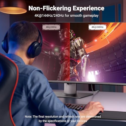 UGREEN USB C to DisplayPort 1 4 Cable 8K 60Hz 4K 240Hz Unidirectional Thunderbolt 4/3 to DisplayPort Cord USB C to DP 32 4Gbps Compatible iPhone 17  MacBook Pro/Air  iPad  Mac Mini  Galaxy  XPS  6 6FT