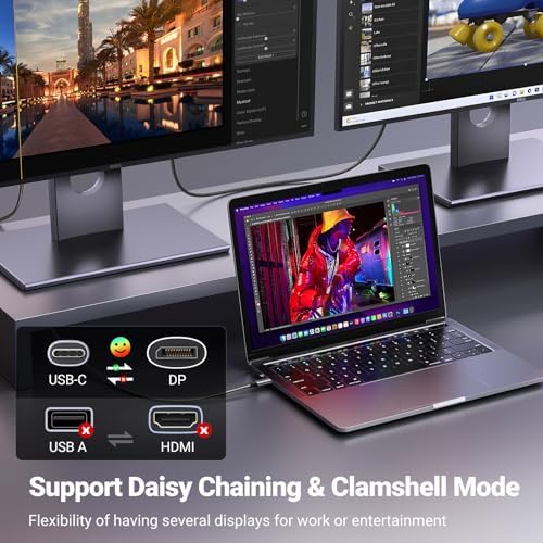 UGREEN USB C to DisplayPort 1 4 Cable 8K 60Hz 4K 240Hz Unidirectional Thunderbolt 4/3 to DisplayPort Cord USB C to DP 32 4Gbps Compatible iPhone 17  MacBook Pro/Air  iPad  Mac Mini  Galaxy  XPS  6 6FT