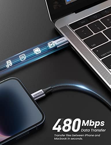 UGREEN USB C to Lightning Cable 3FT   MFi Certification Lightning Cable Compatible with iPhone 14/14 Pro/14 Pro Max  iPhone 13/12/11/X/XR/XS/8 Series  iPad 9  AirPods Pro  and More