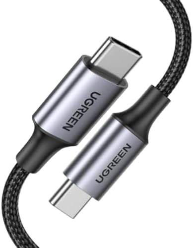 UGREEN Cable USB C a USB C, cable de carga de 100 W para iPhone 17/16/15, MacBook Pro, iPad Pro, Dell XPS, Samsung Galaxy S25/S24/S23 Ultra, Switch, Pixel, 6.6 pies, negro