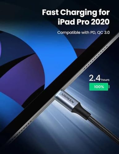 UGREEN Cable USB C a USB C, cable de carga de 100 W para iPhone 17/16/15, MacBook Pro, iPad Pro, Dell XPS, Samsung Galaxy S25/S24/S23 Ultra, Switch, Pixel, 6.6 pies, negro