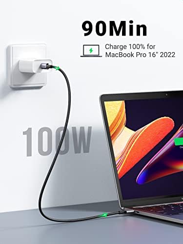 UGREEN USB C to USB C Cable  100W 2 Pack USB C Charger Cable for iPhone 17/17 Air/17 Pro/17 Pro Max/16  MacBook Pro  iPad Pro  Dell XPS  Samsung Galaxy S25/S24/S23 Ultra  Switch  Pixel  3 3FT Black