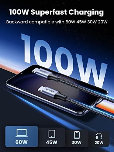UGREEN USB C to USB C Cable  100W 2 Pack USB C Charger Cable for iPhone 17/17 Air/17 Pro/17 Pro Max/16  MacBook Pro  iPad Pro  Dell XPS  Samsung Galaxy S25/S24/S23 Ultra  Switch  Pixel  3 3FT Black