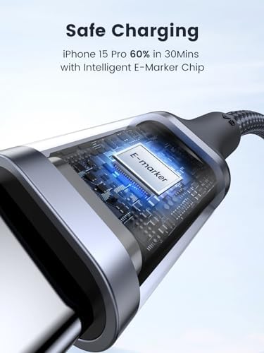 UGREEN Cable USB C a USB C, paquete de 2 cables de carga USB C de 100 W para iPhone 17/17 Air/17 Pro/17 Pro Max/16, MacBook Pro, iPad Pro, Dell XPS, Samsung Galaxy S25/S24/S23 Ultra, Switch, Pixel