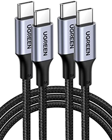 UGREEN Cable USB C a USB C, paquete de 2 cables de carga USB C de 100 W para iPhone 17/17 Air/17 Pro/17 Pro Max/16, MacBook Pro, iPad Pro, Dell XPS, Samsung Galaxy S25/S24/S23 Ultra, Switch, Pixel