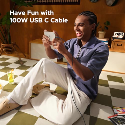 UGREEN Uno USB C to USB C Cable 100W Fast Charging Cable Type C Charging Cord with LED Display for iPhone 17/17 Air/17 Pro/17 Pro Max/16  MacBook Pro/Air  iPad Pro/Air  Galaxy S25 Ultra 6 6FT Black