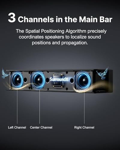 ULTIMEA 7 1 Surround Sound System for TV with Dolby Atmos  460W Sound Bar for TV with 6 5 Subwoofer  APP Control  4 Wired Surround Speakers  Home Theater Sound System  Poseidon D80  2025 Upgrade 