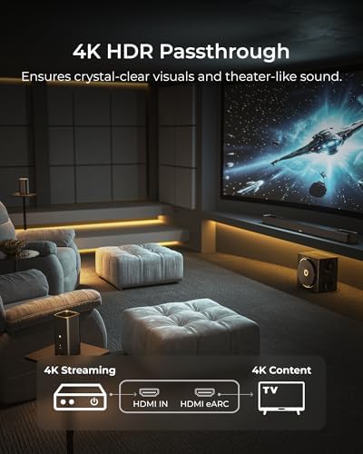 ULTIMEA Skywave X50 5 1 4ch Wireless Surround Sound System for TV  760W Professional Sound Bar w/Dolby Atmos  2 Wireless Surround Speakers & 8 Subwoofer  GaN Amplifier  4K HDR Pass Through  HDMI eARC