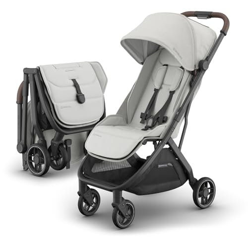 UPPAbaby Minu V3 Travel Stroller   Lightweight   Compact Design   One Hand Fold   Unfold   from Birth   Overhead Compatible   Greyson  Charcoal Mélange/Carbon Frame/Saddle Leather 