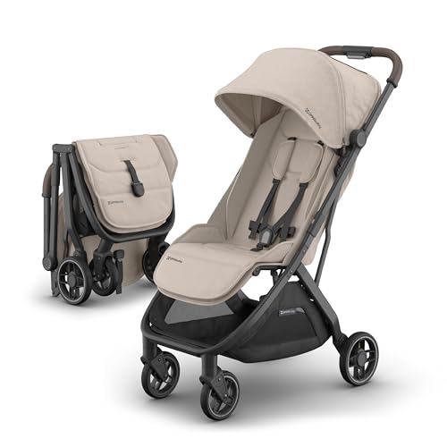 UPPAbaby Minu V3 Travel Stroller   Lightweight   Compact Design   One Hand Fold   Unfold   from Birth   Overhead Compatible   Greyson  Charcoal Mélange/Carbon Frame/Saddle Leather 