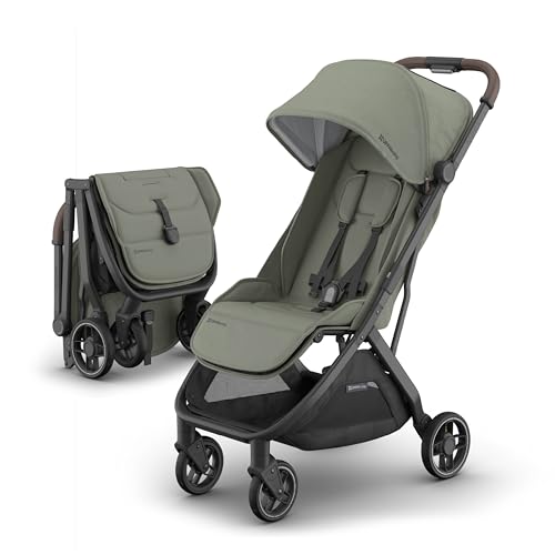 UPPAbaby Minu V3 Travel Stroller   Lightweight   Compact Design   One Hand Fold   Unfold   from Birth   Overhead Compatible   Greyson  Charcoal Mélange/Carbon Frame/Saddle Leather 