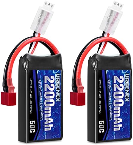 URGENEX 7 4V 2200mAh Lipo Battery 50C Burst 80C  High Discharge Rate RC Batteries with Dean Style T Plug Fit for RC Car Truggy  RC Airplane  FPV Drone  UAV Quadcopter and Helicopter