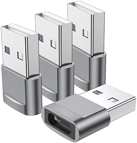 USB C Female to USB Male Adapter  4 Pack   Type C to USB A Charger Converter for iPhone 17 16 15 14 13 12 11 Pro Max  Samsung Galaxy S25 S24 S23 S22 Ultra  Apple iWatch Watch Series 7 8  AirPods iPad