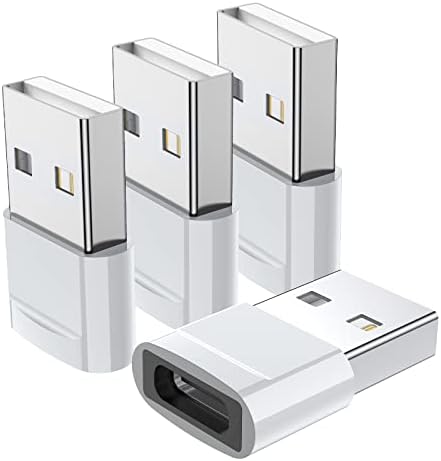 USB C Female to USB Male Adapter  4 Pack   Type C to USB A Charger Converter for iPhone 17 16 15 14 13 12 11 Pro Max  Samsung Galaxy S25 S24 S23 S22 Ultra  Apple iWatch Watch Series 7 8  AirPods iPad