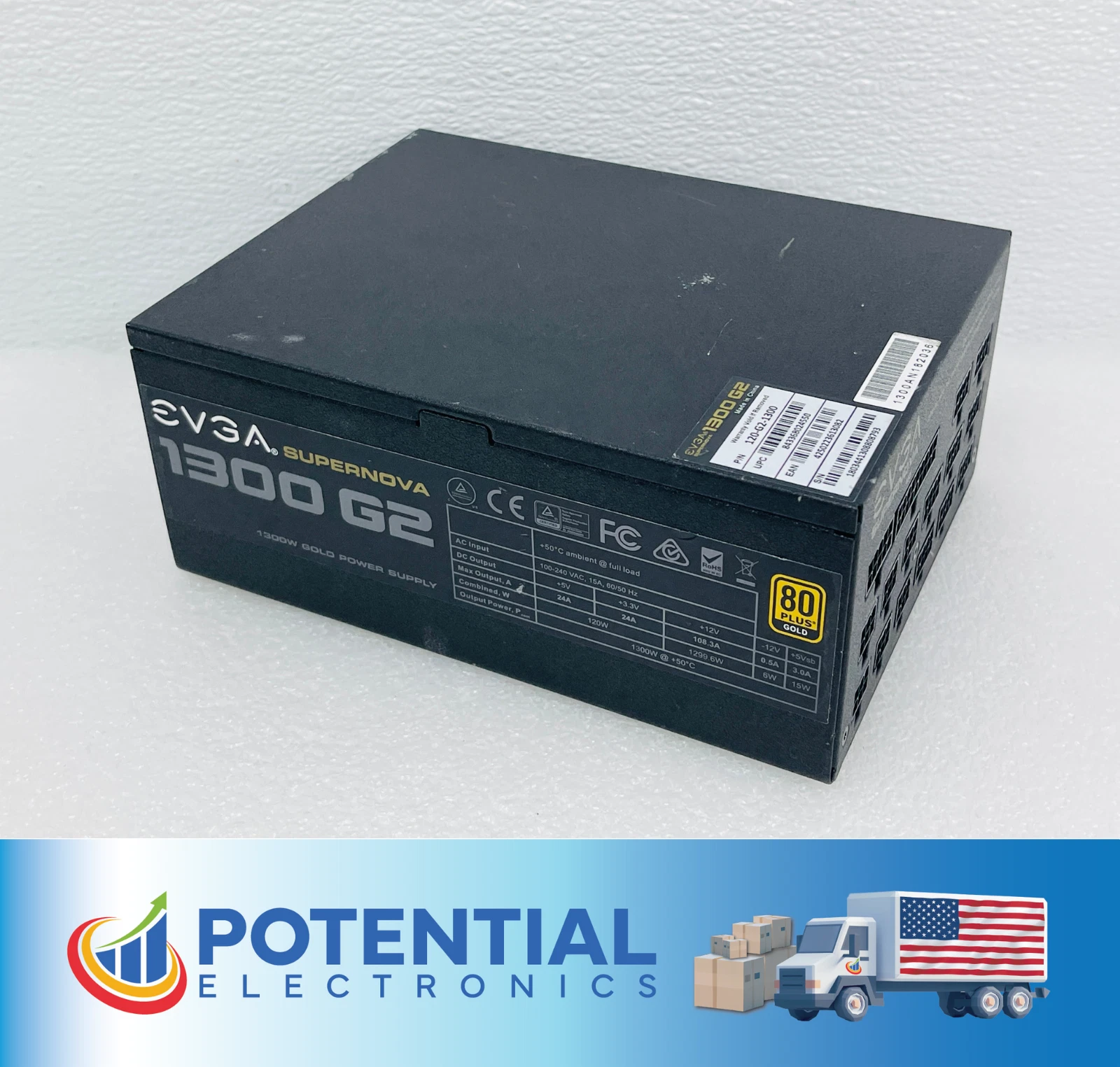 USED   EVGA Supernova 1300W G2 Fully Modular Power Supply With Power Cord