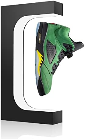 UVEHAS Levitating Shoe Display Stand  Floating Sneaker Stand with Remote 16 Colors LED Light Rotating Magnetic Levitation Shoe Rack for Home Decor Store Advertising Exhibition Shoes Collectors