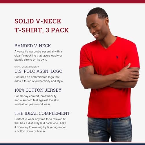 U S  Polo Assn  Mens V Neck Tee