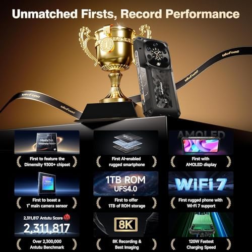 Ulefone Armor 28 Ultra 5G AI Rugged Phone & Wireless Charger  32GB 1TB/2TB Expansion  MTK Dimensity 9300  12 Core  6 67 AMLOD Dual Screen  64MP 50MP 50MP Real Camera  10600mAh/120W  8K Video