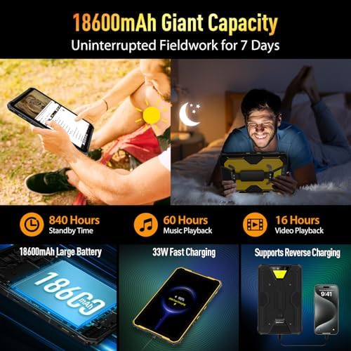 Ulefone Armor Pad 2 Rugged Tablet 4G  18600mAh 33W   11 inch 2K Display  IP68/69K  MTK Helio G99 16GB   256GB Android 13  Dual Speakers  uSmart Expansion Connector  48MP   16MP  WiFi 6/GPS/NFC   Black