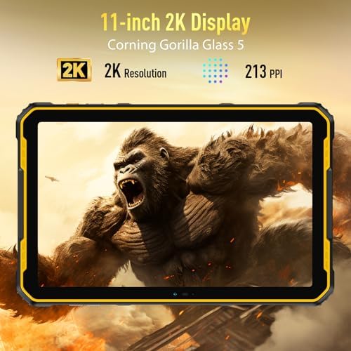 Ulefone Armor Pad 2 Rugged Tablet 4G  18600mAh 33W   11 inch 2K Display  IP68/69K  MTK Helio G99 16GB   256GB Android 13  Dual Speakers  uSmart Expansion Connector  48MP   16MP  WiFi 6/GPS/NFC   Black