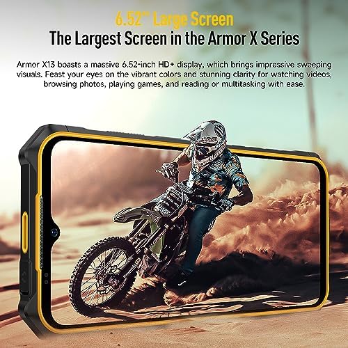 Ulefone Armor X13 12GB 64GB Rugged Smartphone Unlocked  MTK Helio G36 Android 14 Cell Phone  50MP 24MP Night Vision Camera  6 52 HD   6300mAh  Dual SIM 4G Rugged Phone  NFC/OTG/GPS/FM  Orange