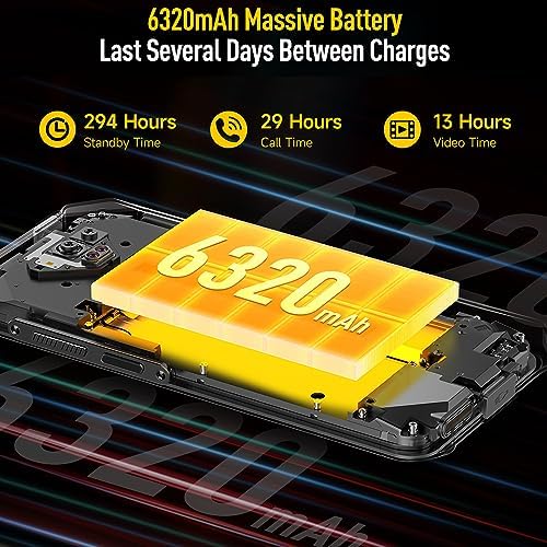 Ulefone Armor X13 12GB 64GB Rugged Smartphone Unlocked  MTK Helio G36 Android 14 Cell Phone  50MP 24MP Night Vision Camera  6 52 HD   6300mAh  Dual SIM 4G Rugged Phone  NFC/OTG/GPS/FM  Orange