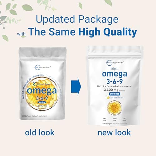 Ultra Omega 3 6 9 3600mg Per Serving  300 Burpless Softgels   Lemon Flavor   Blend of Fish  Flaxseed  Borage Oils   Bioavailable Source  Non GMO  No Gluten  Mercury Free
