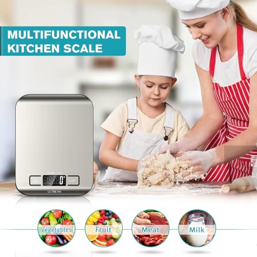 Talla M - Ultrean Food Scale  Digital Kitchen Scale Weight Grams and Ounces for Baking Cooking and Meal Prep  6 Units with Tare Function  11lb  Batteries Included